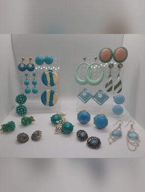 Turquoise & Mint Vintage Earrings
